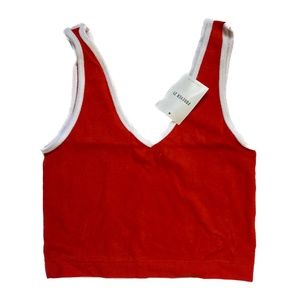 matching shorts available—NWT fiery red terry ringer tank